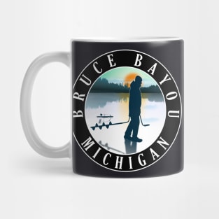 Bruce Bayou Ice Fishing Michigan Sunset Mug